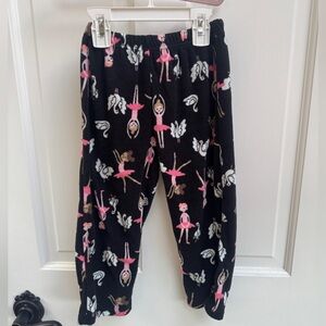Simple Joys by Carter's 4T Girls Black and Pink Ballerina Fleece Pajama Bottoms